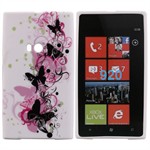 Design Sili-Cover til Lumia 920 - Pink Butterflies